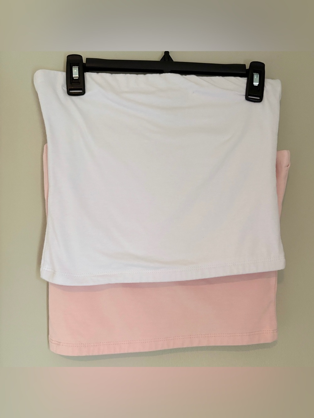 Pink and White Cotton Tube Top Set